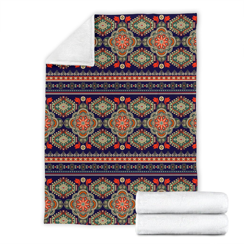 Ethnic Geometric Print Pattern Fleece Blanket