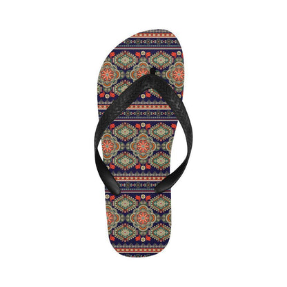 Ethnic Geometric Print Pattern Flip Flops-JTAMIGO.COM