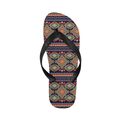 Ethnic Geometric Print Pattern Flip Flops-JTAMIGO.COM