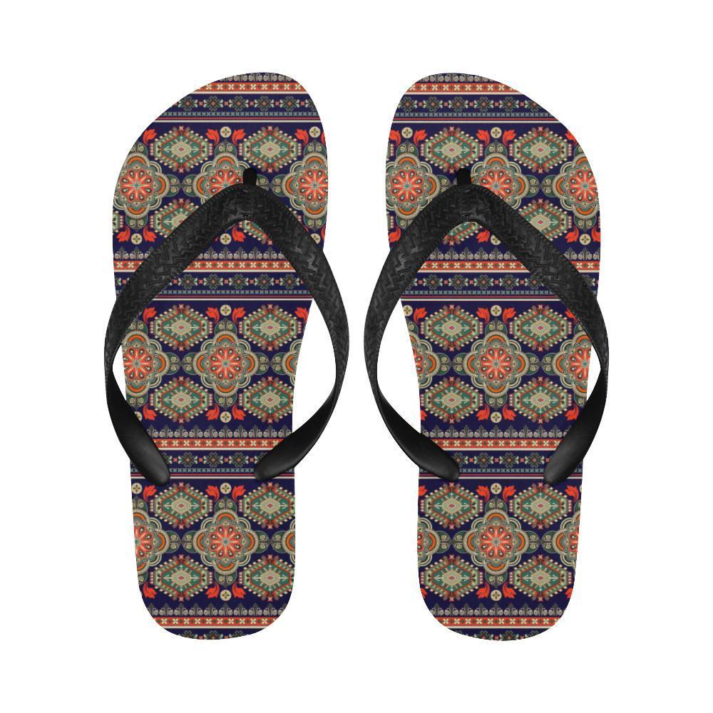 Ethnic Geometric Print Pattern Flip Flops-JTAMIGO.COM