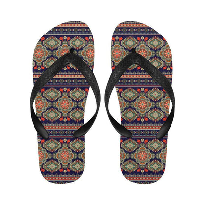 Ethnic Geometric Print Pattern Flip Flops-JTAMIGO.COM