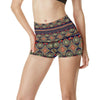 Ethnic Geometric Print Pattern High Waisted Spandex Shorts-JTAMIGO.COM