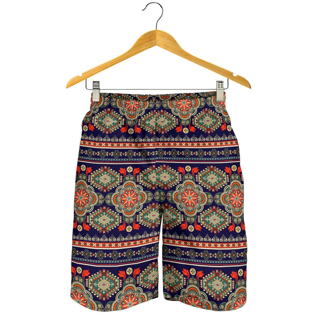 Ethnic Geometric Print Pattern Mens Shorts-JTAMIGO.COM