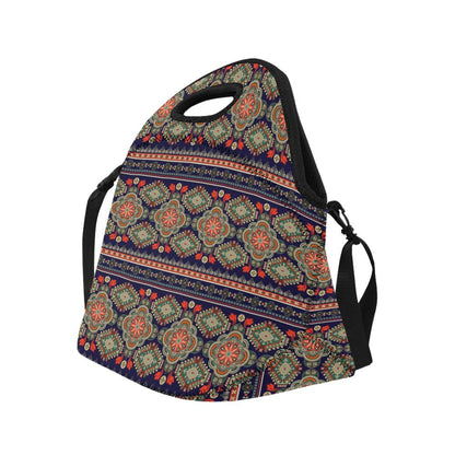 Ethnic Geometric Print Pattern Neoprene Lunch Bag (Model 1669)(Large)-JTAMIGO.COM