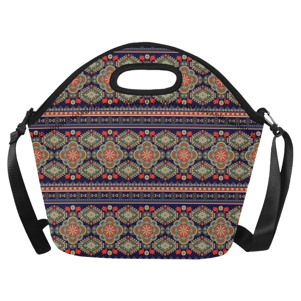 Ethnic Geometric Print Pattern Neoprene Lunch Bag (Model 1669)(Large)-JTAMIGO.COM
