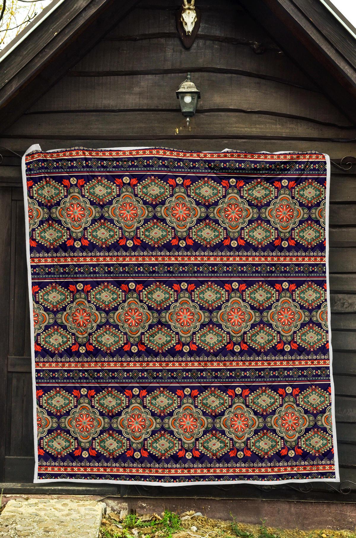 Ethnic Geometric Print Pattern Premium Quilt-JTAMIGO.COM