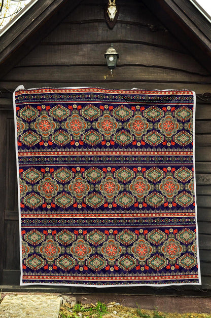 Ethnic Geometric Print Pattern Premium Quilt-JTAMIGO.COM