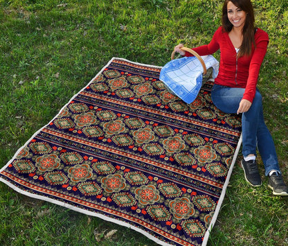 Ethnic Geometric Print Pattern Premium Quilt-JTAMIGO.COM