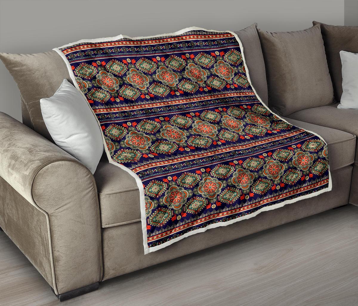 Ethnic Geometric Print Pattern Premium Quilt-JTAMIGO.COM