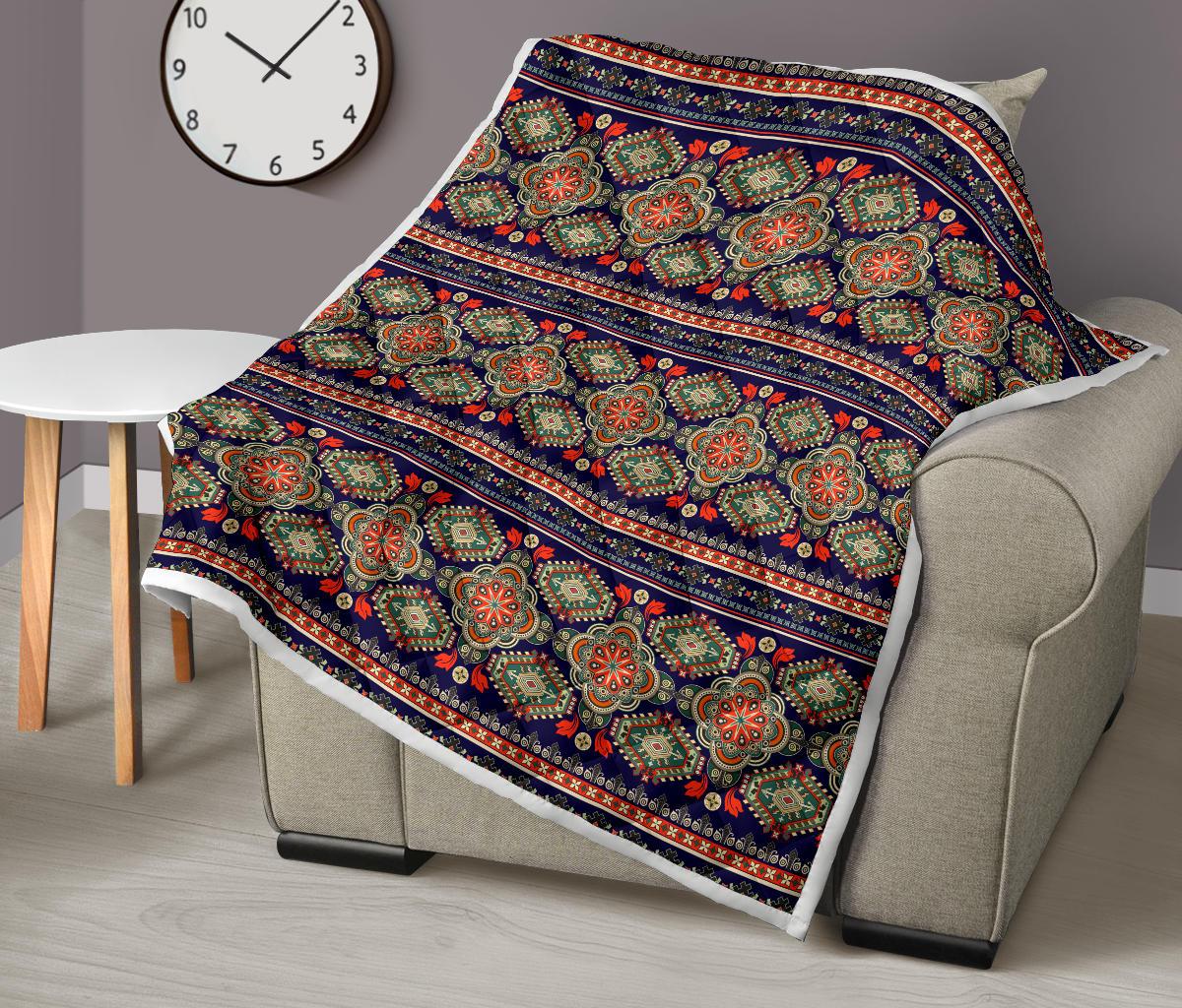 Ethnic Geometric Print Pattern Premium Quilt-JTAMIGO.COM