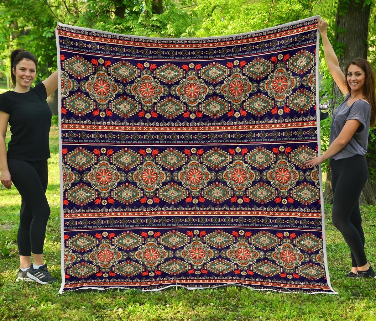 Ethnic Geometric Print Pattern Premium Quilt-JTAMIGO.COM