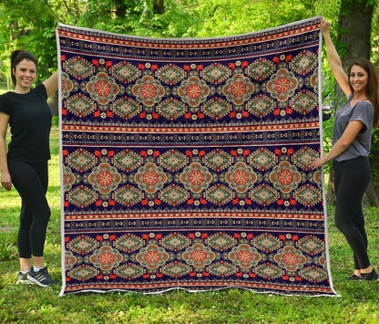 Ethnic Geometric Print Pattern Premium Quilt-JTAMIGO.COM