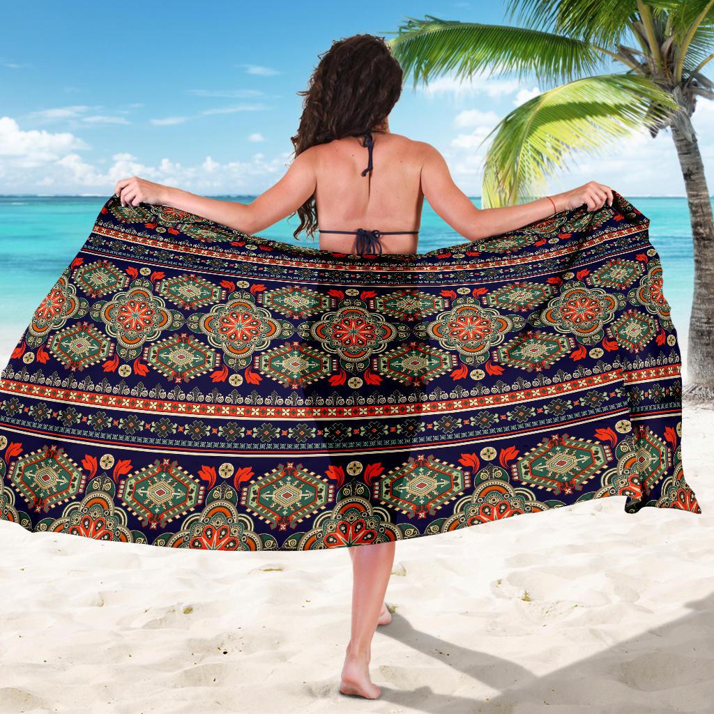 Ethnic Geometric Print Pattern Sarong Pareo Wrap