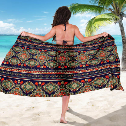 Ethnic Geometric Print Pattern Sarong Pareo Wrap