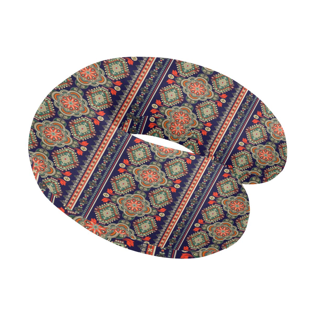 Ethnic Geometric Print Pattern U-Shaped Travel Neck Pillow-JTAMIGO.COM