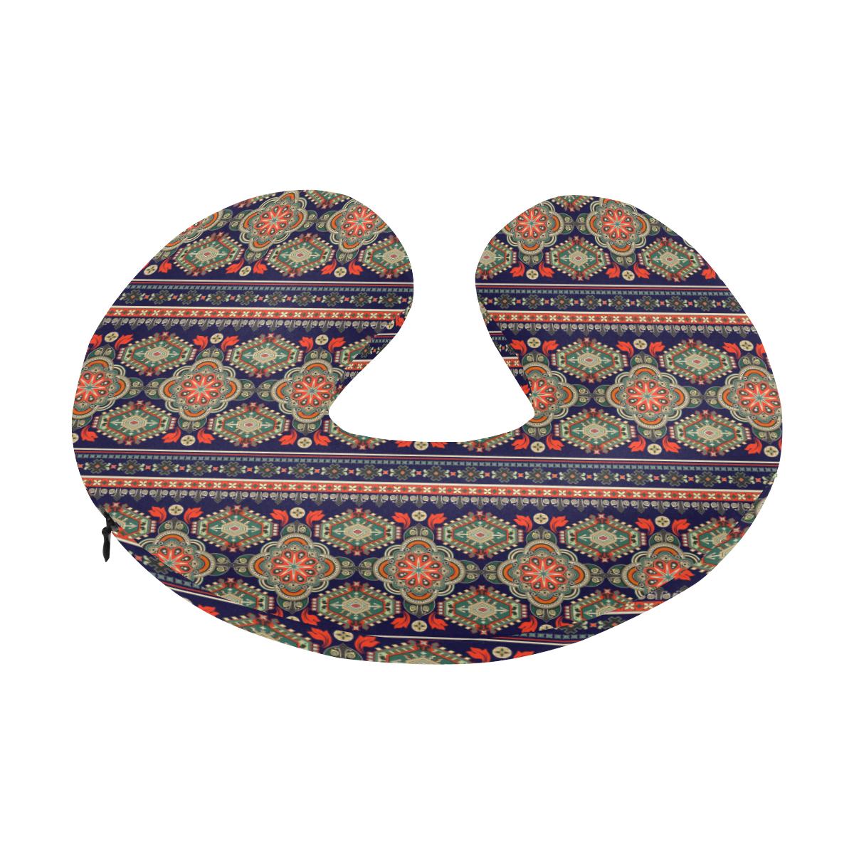 Ethnic Geometric Print Pattern U-Shaped Travel Neck Pillow-JTAMIGO.COM
