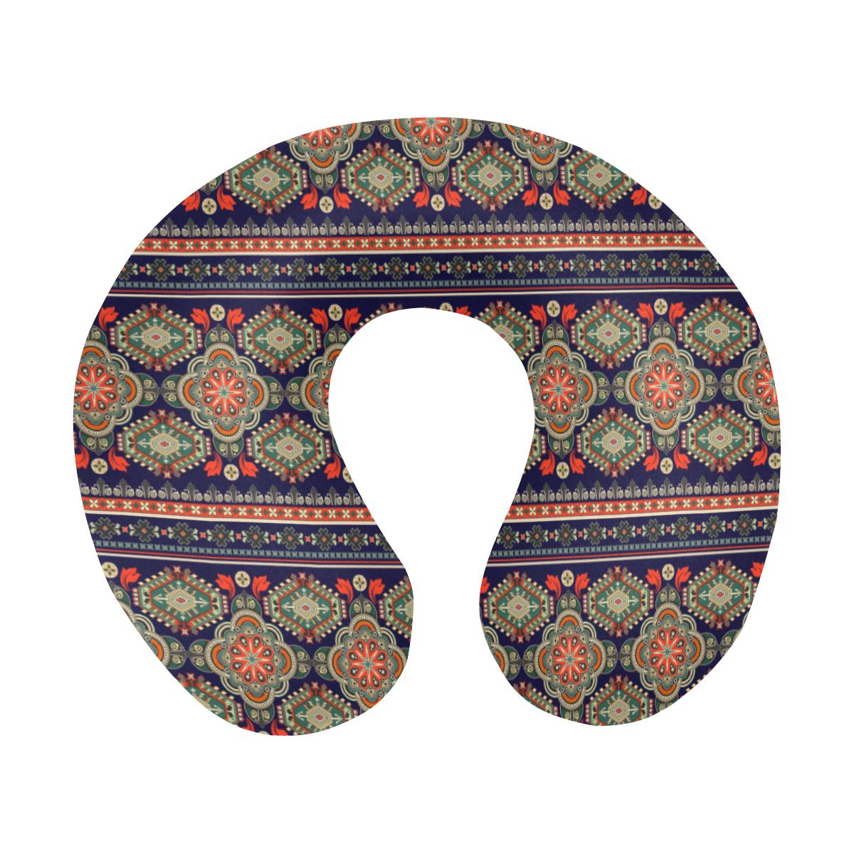 Ethnic Geometric Print Pattern U-Shaped Travel Neck Pillow-JTAMIGO.COM