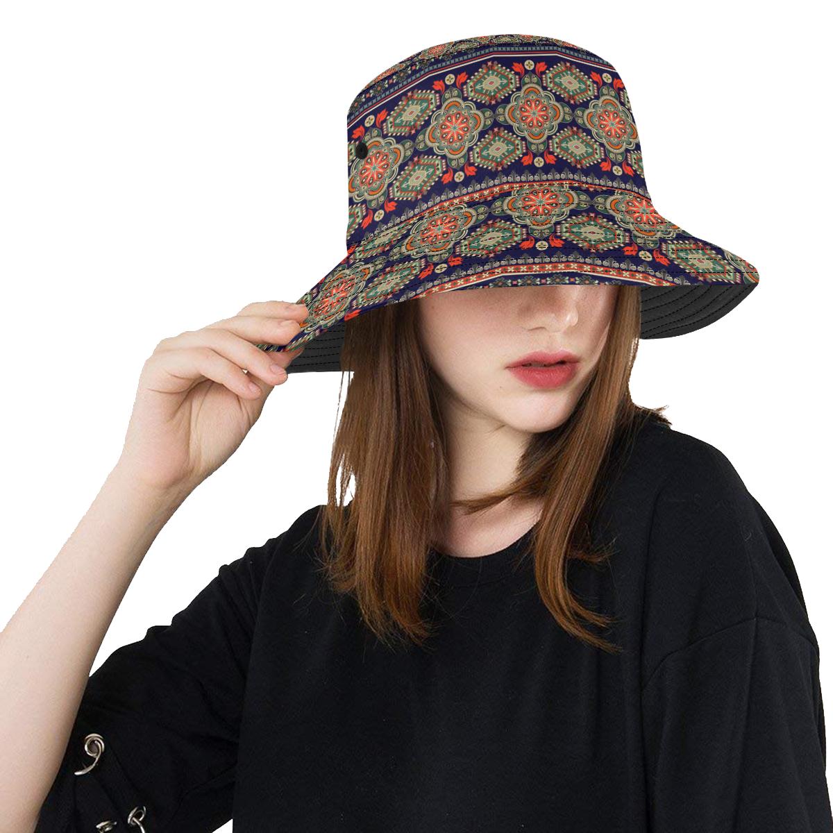 Ethnic Geometric Print Pattern Unisex Bucket Hat
