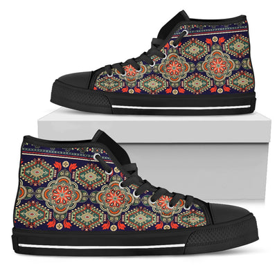 Ethnic Geometric Print Pattern Women High Top Shoes