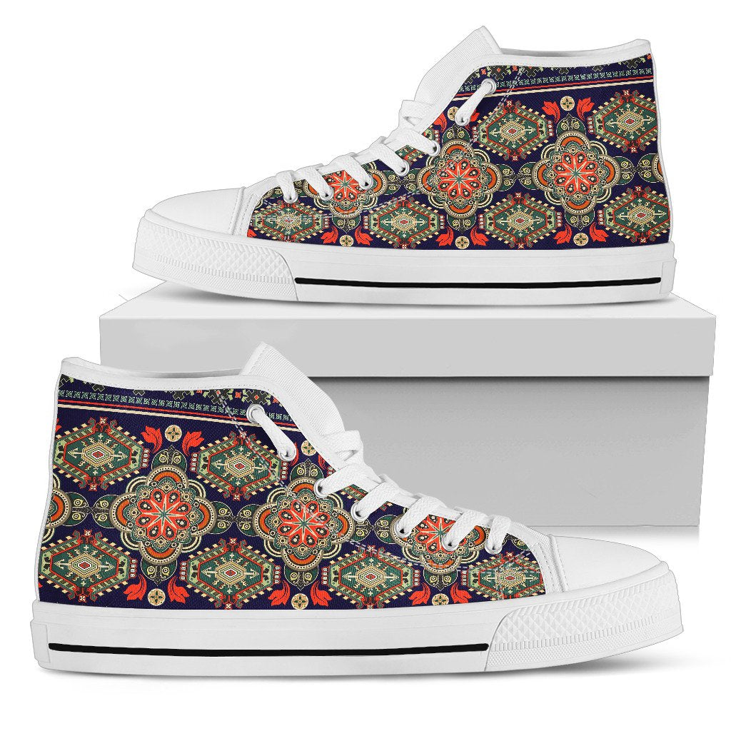 Ethnic Geometric Print Pattern Women High Top Shoes