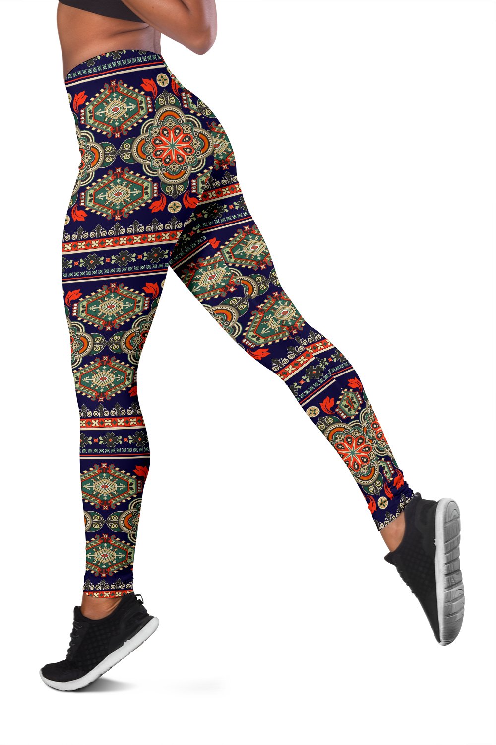 Ethnic Geometric Print Pattern Women Leggings