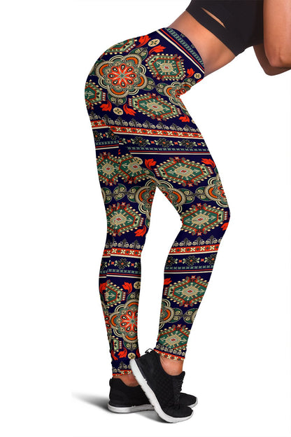 Ethnic Geometric Print Pattern Women Leggings