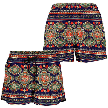 Ethnic Geometric Print Pattern Women Shorts-JTAMIGO.COM