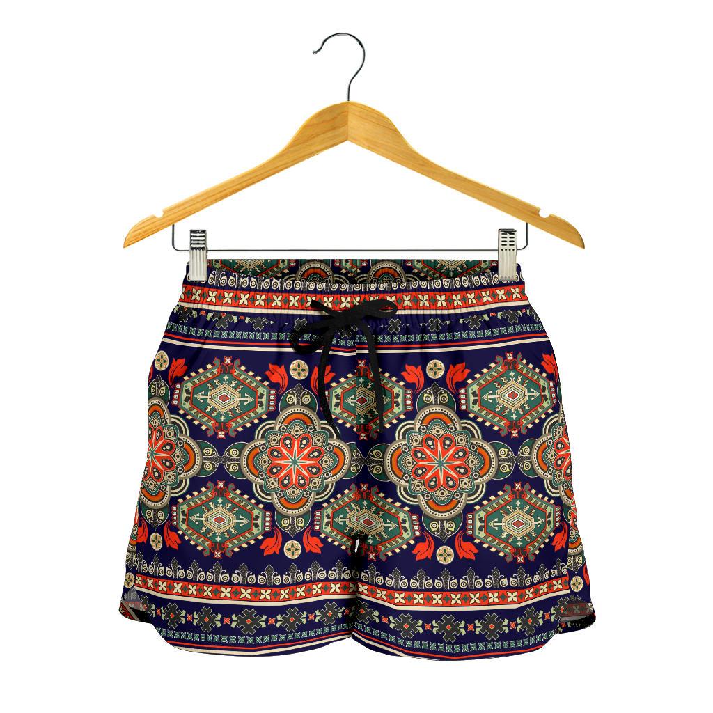 Ethnic Geometric Print Pattern Women Shorts-JTAMIGO.COM