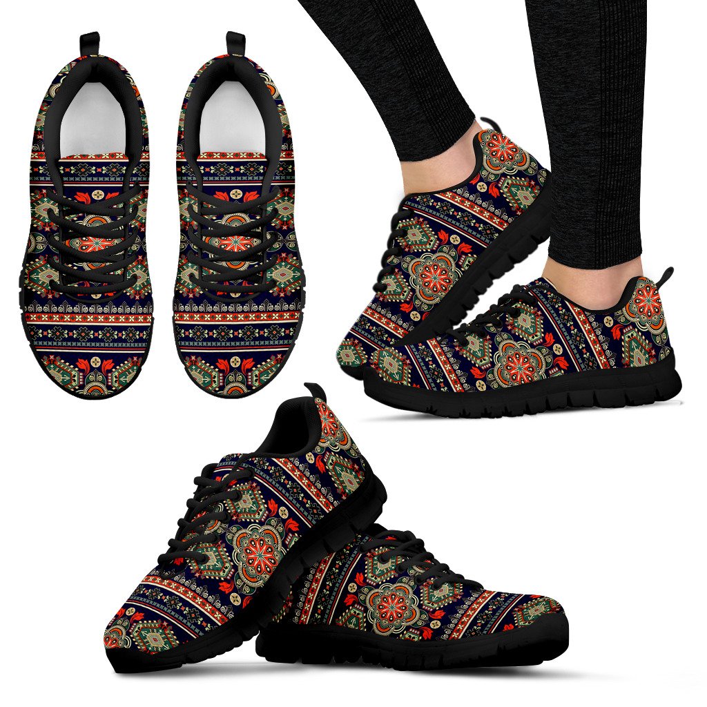 Ethnic Geometric Print Pattern Women Sneakers Shoes