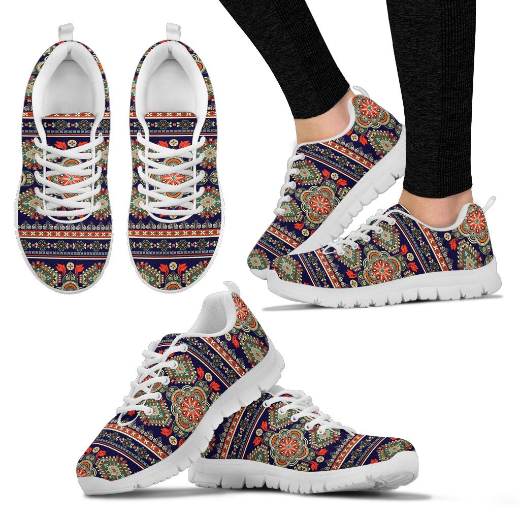 Ethnic Geometric Print Pattern Women Sneakers Shoes