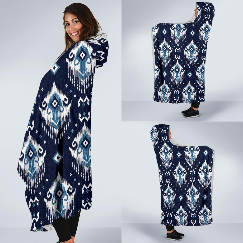 Ethnic Ornament Print Pattern Hooded Blanket-JTAMIGO.COM