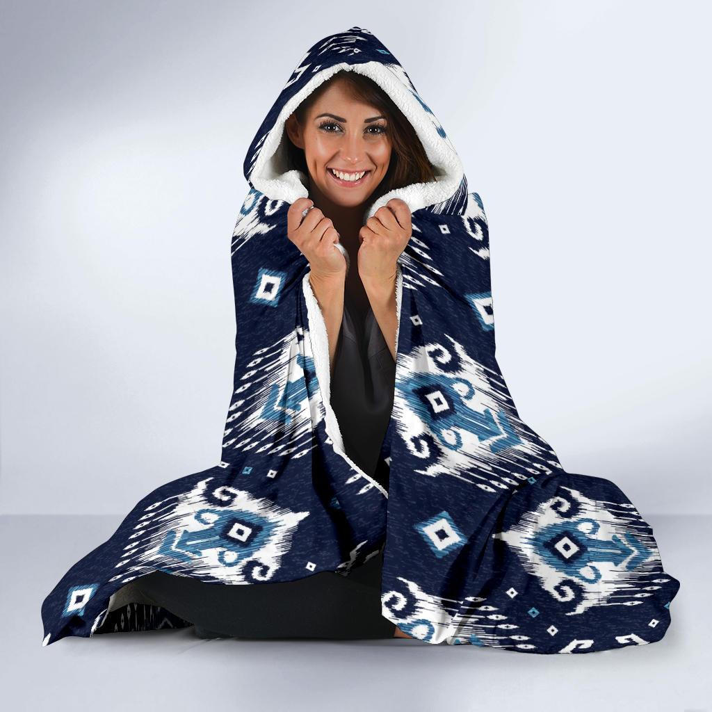 Ethnic Ornament Print Pattern Hooded Blanket-JTAMIGO.COM