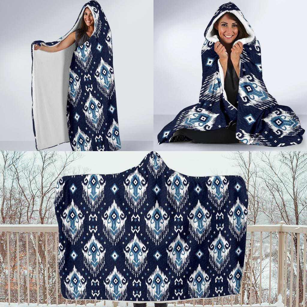Ethnic Ornament Print Pattern Hooded Blanket-JTAMIGO.COM