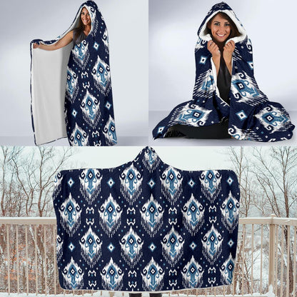 Ethnic Ornament Print Pattern Hooded Blanket-JTAMIGO.COM