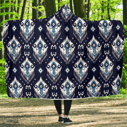 Ethnic Ornament Print Pattern Hooded Blanket-JTAMIGO.COM