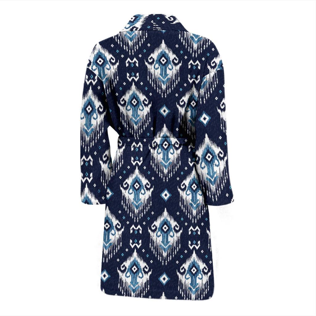 Ethnic Ornament Print Pattern Men Bath Robe-JTAMIGO.COM