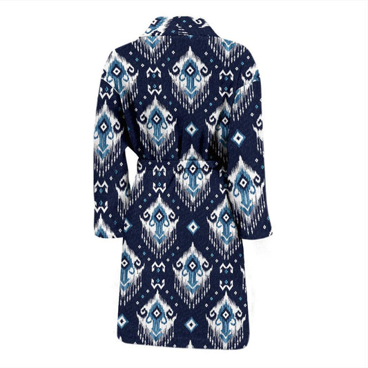 Ethnic Ornament Print Pattern Men Bath Robe-JTAMIGO.COM