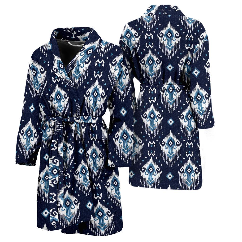 Ethnic Ornament Print Pattern Men Bath Robe-JTAMIGO.COM