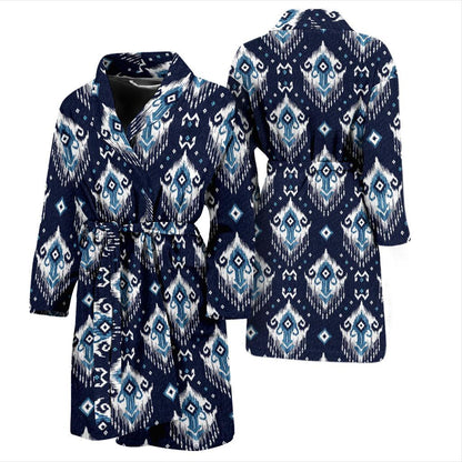 Ethnic Ornament Print Pattern Men Bath Robe-JTAMIGO.COM