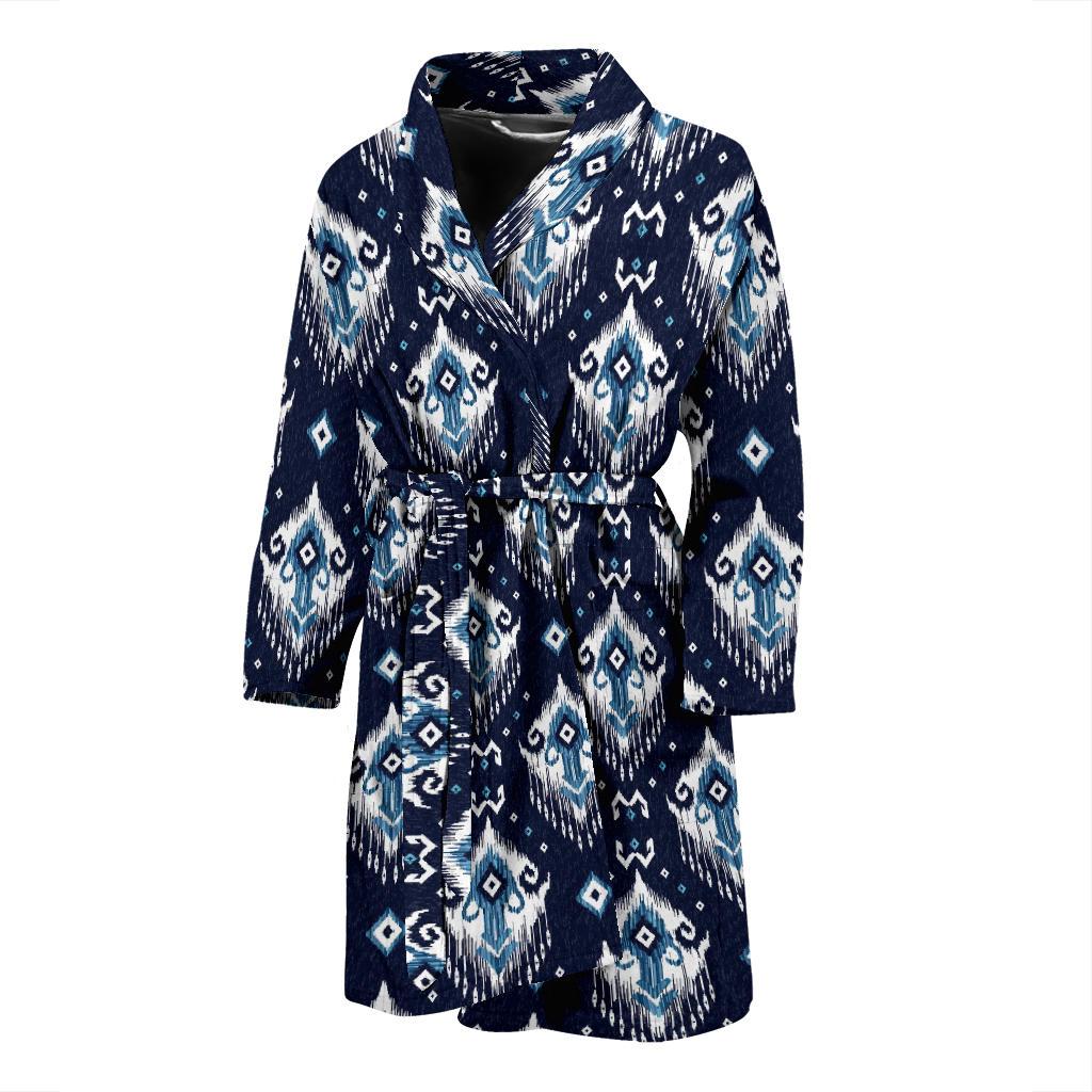Ethnic Ornament Print Pattern Men Bath Robe-JTAMIGO.COM