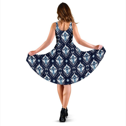 Ethnic Ornament Print Pattern Sleeveless Dress