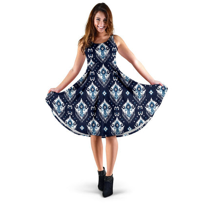 Ethnic Ornament Print Pattern Sleeveless Dress