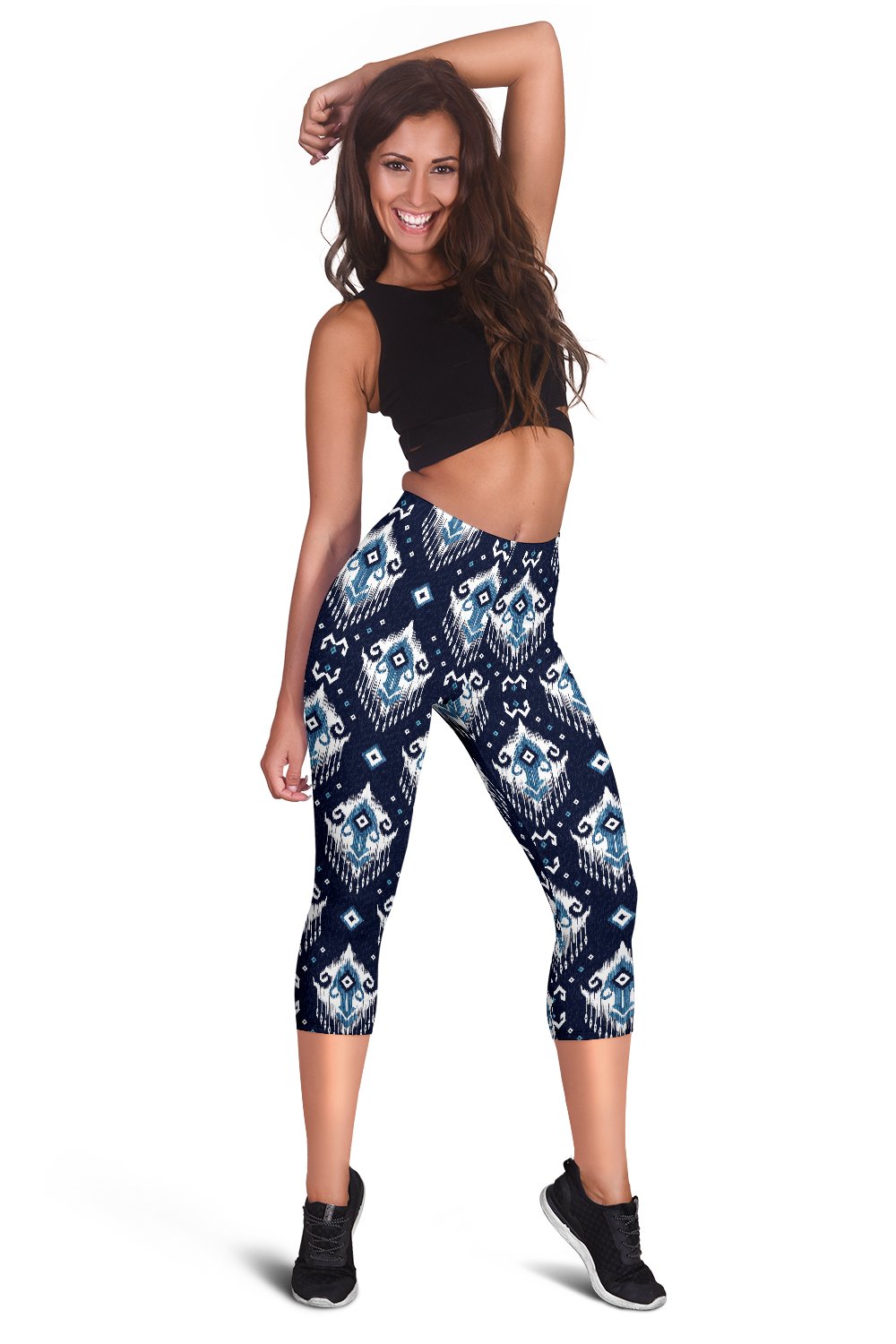 Ethnic Ornament Print Pattern Women Capris