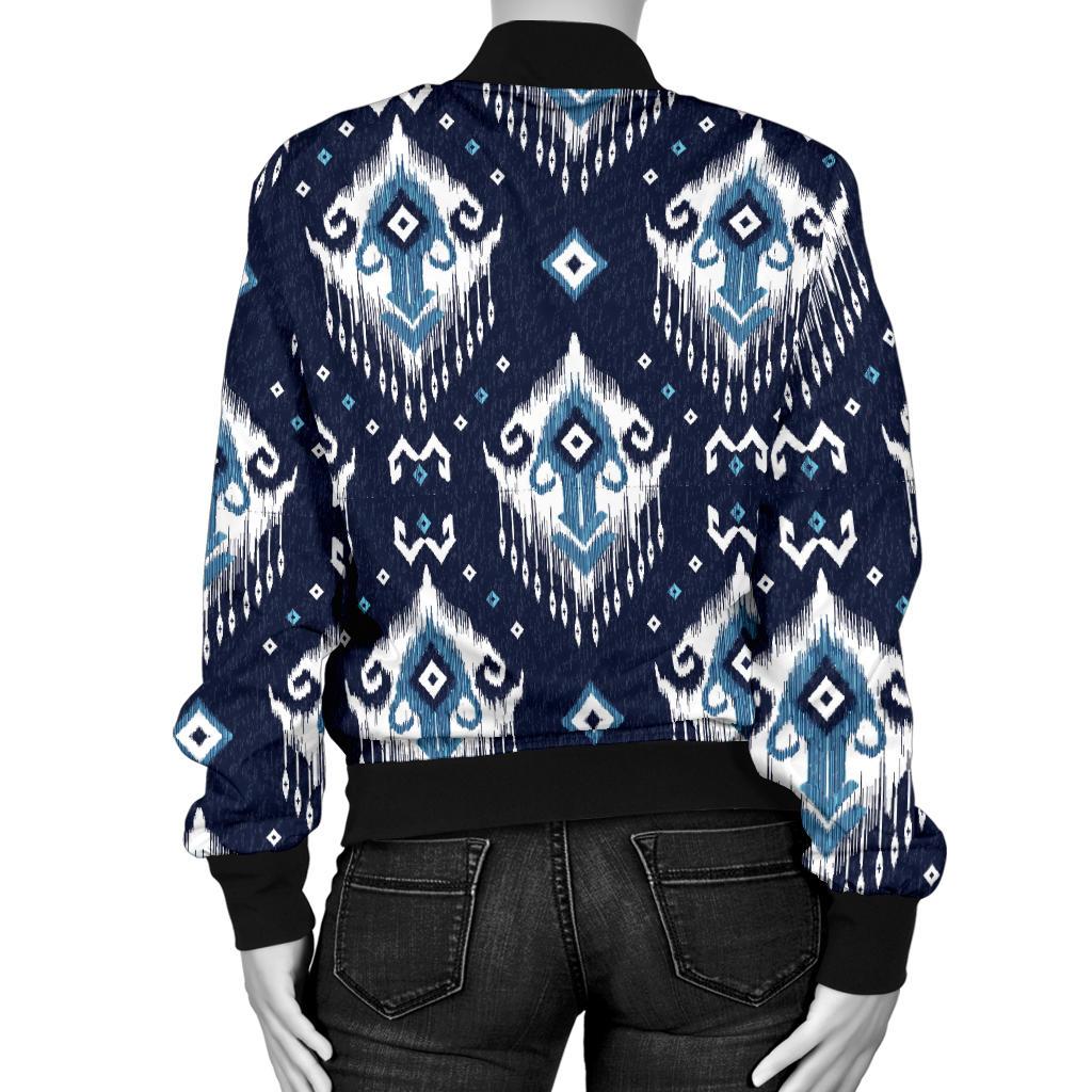 Ethnic Ornament Print Pattern Women Casual Bomber Jacket
