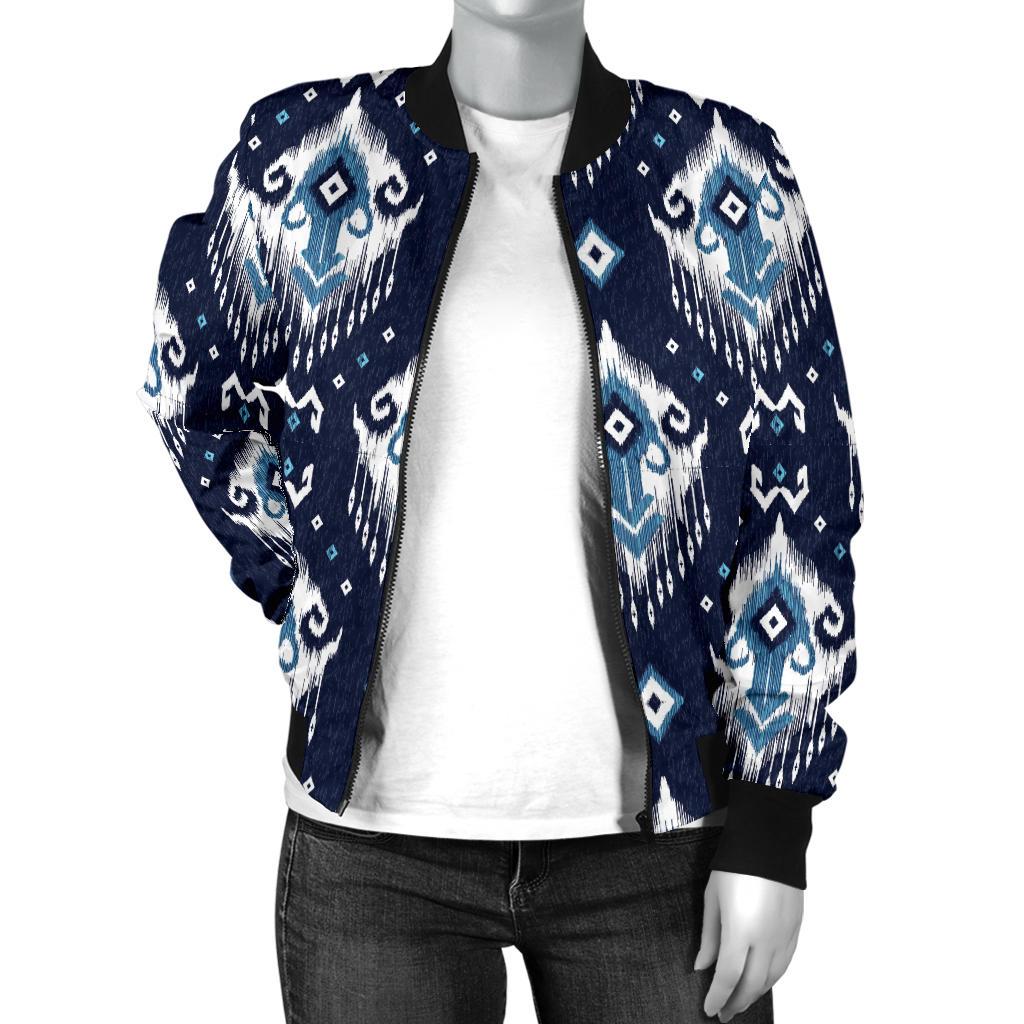 Ethnic Ornament Print Pattern Women Casual Bomber Jacket