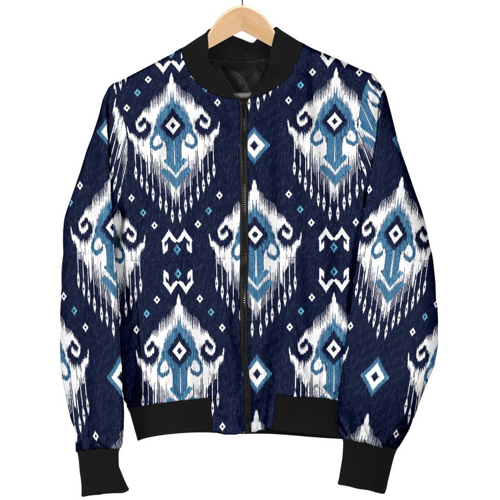 Ethnic Ornament Print Pattern Women Casual Bomber Jacket
