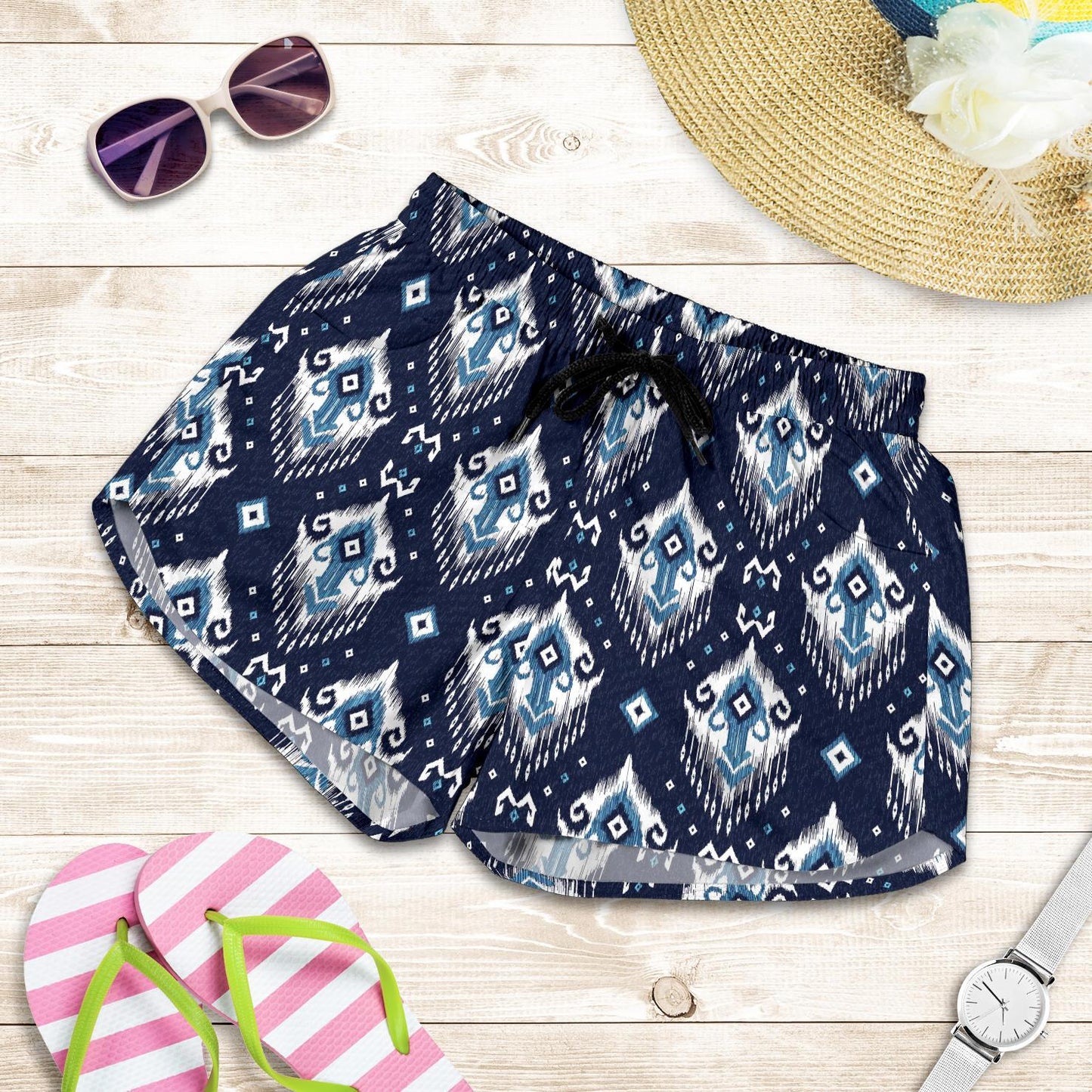 Ethnic Ornament Print Pattern Women Shorts-JTAMIGO.COM