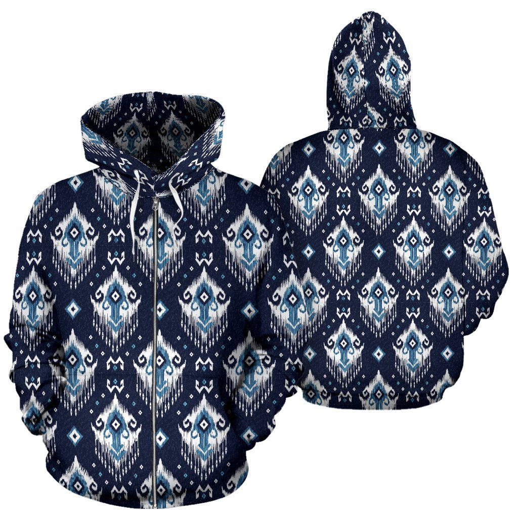 Ethnic Ornament Print Pattern Zip Up Hoodie