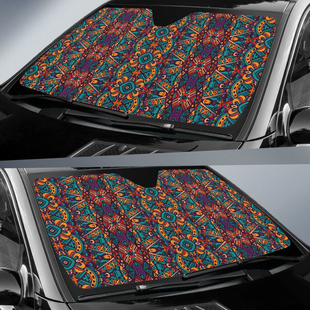 Ethnic Style Print Pattern Car Sun Shade For Windshield
