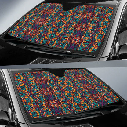Ethnic Style Print Pattern Car Sun Shade For Windshield